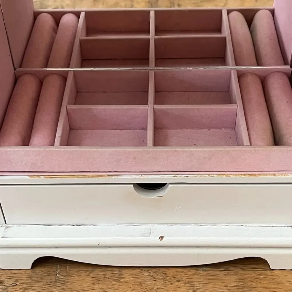 Vintage Wooden Jewelry Box Armoire 12